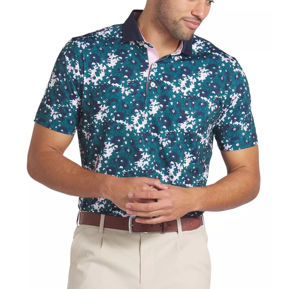 PUMA ARNOLD PALMER FLORAL GOLF POLO WHITE GLOW/DEEP NAVY #623954 SIZE XL - Picture 5 of 5